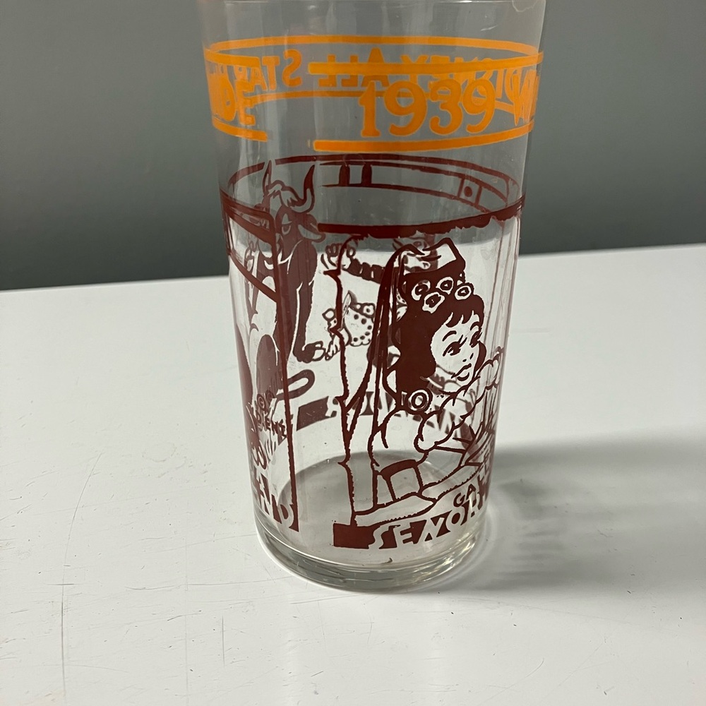1939 Walt Disney All-Star Parade drinking glass